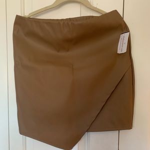 Faux leather taupe skirt NEW NWT